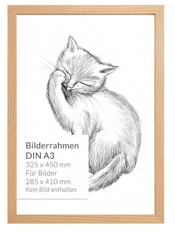 Licht-Erlebnisse Bilderrahmen DIN A3 45x32,5 cm Holz Kunststoff bruchsicher Wand Rahmen Fotorahmen für Bilder Poster Holzrahmen