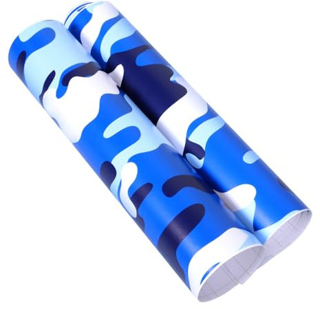 Sosoport Camouflage PVC Autofolie Selbstklebend Blauer Camo Sticker Für Auto Innenraum Dekoration Lufteinschlüsse Frei Einfache Montage Truck Sticker Folie