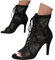 Sandali Donna Estive Eleganti con Tacco Alto Nero Donna Heeled Sandali in Rete Tacchi Heels Dance Scarpe da Ballo Latino Americano Scarpe Sexy Ragazza Eleganti Sandalo Stivali Tacchi a Spillo 7 cm