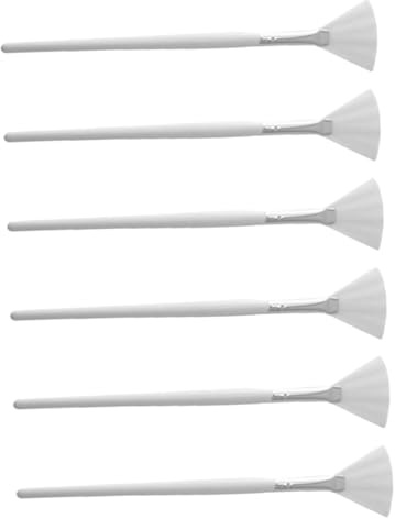 VALICLUD Lot de 6 Pinceaux Applicateurs de Masque en Éventail Outils de Soin Visage Pinceaux Cosmétiques Compact et pour Esthéticiennes