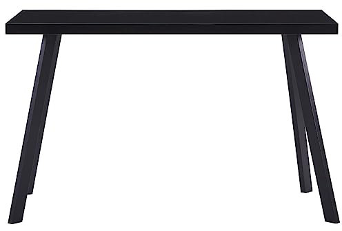 Eleganz Esstisch aus gehärtetem Glas und Stahl, 120 x 60 x 75 cm, moderner schwarzer Tisch für Wohnzimmer oder Küche, langlebig und pflegeleicht