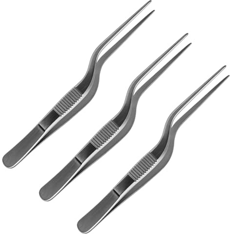 3 Pièces Pince à Épiler en Acier Inoxydable, Professionnelle Pince à Épiler Durable Antirouille, Pinces Couture, Pincee Brucelle et Pinces de Précision pour Sourcils, Artisanat et Usage Ménager