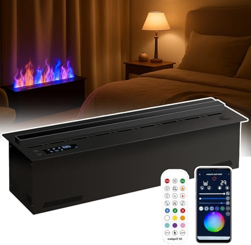 3D-Wasserdampfkamin, wasserdampf Kamin (180cm/70in) | Flamme In 9 Farben Einstellbar|3D-Simulierte Flamme–Berührbarer Wassernebel,Einbau-Dampfkamin Mit Fernbedienung/App-Steuerung