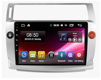 Car Stereo Carplay Radio de Coche para Citroen C4 2004-2009 HD Pantalla Tactil Radio Reproductor Reproductor de Internet, Bluetooth, WiFi, 4 Nuclear 1G+16G