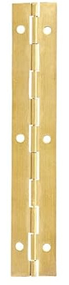 Piano Hinges, Steel, Continuous Full-Length Support, Corrosion Resistant, for Cabinets, Doors and Panels, Pack of 50 (Electro Brassed, 38mm x 1829mm)