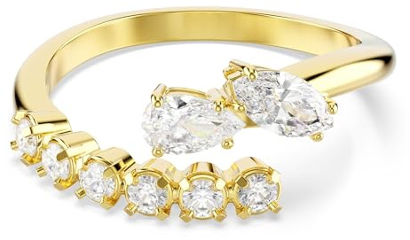 Swarovski Mesmera Kollektion Open Ring, Mixed Cuts, Weiß, 18k Goldfinish