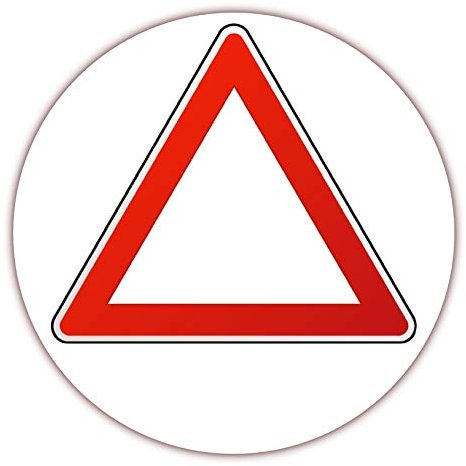LYSCO 12 X Aufkleber Vorfahrt Achtung Warndreieck rund Ø 50 mm Vinyl Folienaufkleber rot weiß (Auf-524)