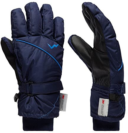 Peter Storm Kid’s Waterproof Gloves for Skiing & Snowboarding, Insulated & Breathable, Cold Weather and Winter Accessories (Navy/Blue, 3-6 Years)
