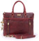 Catwalk Collection Handbags - Grand Cabas Femme Cuir Vintage - Sac de Travail/Sac Porté Épaule Avec Bandoulière - Sacoche Ordinateur - Adele - Rouge