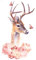 yabaduu YX021 Reh Hirsch Wandtattoo Wandsticker Aufkleber für Kinderzimmer Babyzimmer Tiere des Waldes (41cm x 74cm)