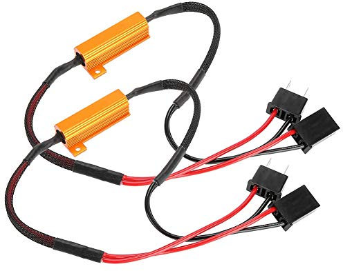Yctze pour canbus adapter led h7 pour résistance de h7 Décodeur de Phare à LED, décodeurs LED de Voiture 2Pcs pour Phare H7 Anti-Flash Ultra sans câblage de résistance de