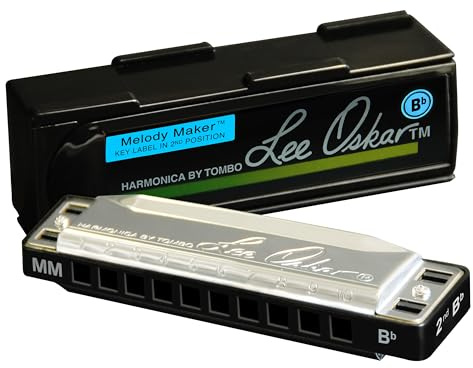 Lee Oskar Mundharmonika Melody Maker Bb-Dur für Rhythm and Blues, Country, Afro, Clave, Reggae, Jazz Standards - 10-Loch-Diatonik - Stimmplatten Messing - Deckelplatten Edelstahl