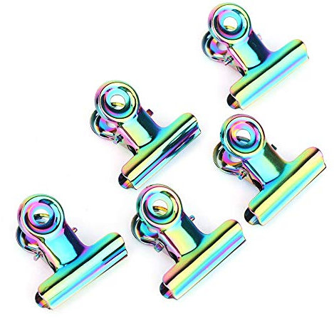 Weiyiroty Clip per curve a C, clip di estensione per unghie, 5 pezzi, acciaio inossidabile, 28mm x 29mm x 11mm, Multicolore