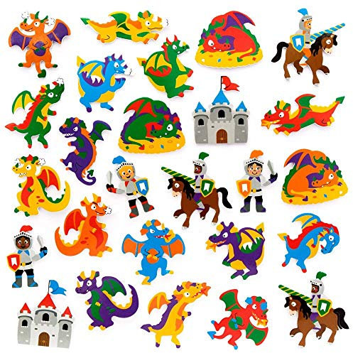 Baker Ross FE250 Drachen-Aufkleber, Schaumstoff, chinesisches Neujahrs-Bastelset, Basteln für Kinder, Packung mit 200 Stück