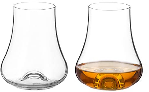 DIAMANTE Coppia di bicchieri da degustazione di rum e whisky, collezione Auris, cristallo non decorato, confezione regalo di 2 bicchieri da naso