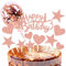 12 Stück Tortendeko Roségold Tortendeko, Rose Gold Kuchen Deko, Tortendeko 18 Geburtstag Mädchen, Cake Topper Deko Torte, Glitter Happy Birthday Sternen Konfetti Luftballons