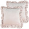 Jemiipee Dekorative Kissenbezug aus Samt 2er Set Einfarbig Kissenhülle Sofa Büro Decor Kissenbezüge Shabby Chic Samtkissenbezug mit Rüschen 45x45 cm für Dekokissen Sofakissen Couchkissen, Hell-Pink