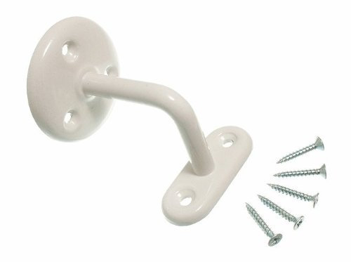 One Stop DIY 48 x Treppen-Handschienenhalterungen, Wandhalterungen, 63 mm, Weiß, Stahl