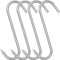 Grizef 8 Inch S-Hook Meat Hooks Heavy Duty Stainless Steel Meat Processing Butcher Hook Hanging Drying BBQ Grill Cooking Metal Meat Hooks for Butcher, Farmer, Hunter（4 Pack-8MM）, Silver