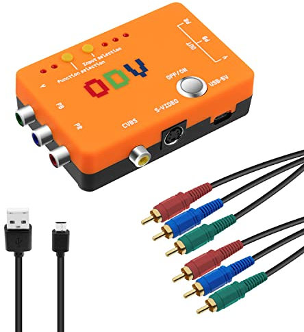 Mcbazel ODV-II Component/CVBS/S-Video a YPbPr Component Converter con cavo AV componente/indicatori LED per Retro Gaming Console