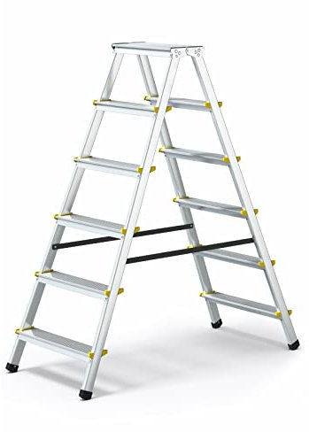 DWA Escabeau Double Pliable en Aluminium 6 marches