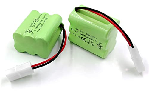 Gecoty 7.2V RC Battery, 2 Pack 1500mAh Ni-Cd Rechargeable AA Battery Packs with Tamiya Plug for RC Trucks, Electric Toys, Household Appliances, Power Tools