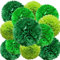 We Moment Zone 12 Stück Papier Pompons Set,Grün Pom Poms Papier für Hochzeit,Geburtstag Party，St. Patrick's Day Deko- 30,5 cm, 25,4 cm