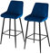 CLIPOP Barhocker, Barstühle, Küchenstühle, mit Rückenlehne, Stahlgestell, einfache Montage, modern Design (Samt Blau, Sitzhöhe 75cm)