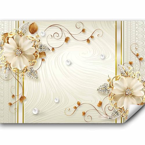 murando - Fototapete Premium-Vlies orientalische Muster 300x210cm - Foto Tapete Wohnzimmer Moderne Vliestapete XXL Wandtapete Motivtapeten Bildtapete 3d Effekt Wand Dekoration Blumen Ornament Perlen