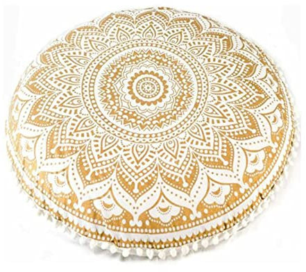 ZYWUOY 43 cm rundes Muster Kissenbezug Bohemian Kissenbezug Boden Kissen Kissenbezug