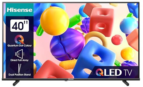 Hisense TV 40A5KQ - QLED Quantum Dot Colour Smart TV de 40, DTS Full HD, Modo Juego, Entrada Tipo C, Peana con Doble posición, función Compartir en el televisor (2023)