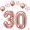 Foil Palloncini Numeri 30 Oro Rosa, VUCDXOP 101 CM Palloncino Numero 30, Grande Pallone Numero 30 Numeri Gonfiabili Compleanno Palloncino 30 Anni Festa Compleanno - Vola con l'Elio