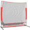 vidaXL Baseball Netz, Tragbares Übungsnetz mit Tragetasche, Schwarz Rot Polyester