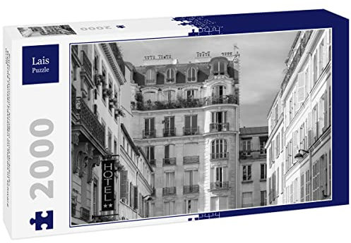 Lais Puzzle Paris, charmante Straßen und Gebäude, typische Pariser Fassaden im Marais in schwarz weiß 2000 Teile