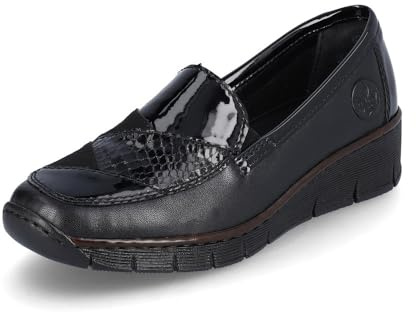 Rieker Glimmer Womens Shoes 39 EU Black Lea/Pat
