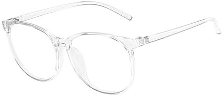 Brille Ohne Gläser Transparente Computer-Brillenrahmen für Damen und Herren, Anti-Blaulicht, runde Brillen, blockierende Brillen, optisches Spektakel Halterung Für Brille (Clear, One Size)