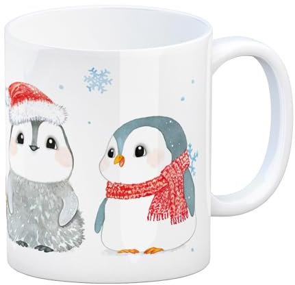 Pinguin Familie in Weihnachtsstimmung Kaffeebecher eine bunte Tasse für die Arbeit Kaffeebecher Kinder süßer Becher