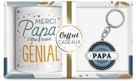 STC Coffret mug porte cle meilleur papa