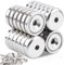 Neodym Magnete Extra Stark, 24Stück 25mm 20KG Kraft Scheiben Magnete mit Kapsel, Magnete Stark Topfmagnet mit Loch, Senkkopf-Topfmagnet mit Schrauben und Stahlkissen für Küchen
