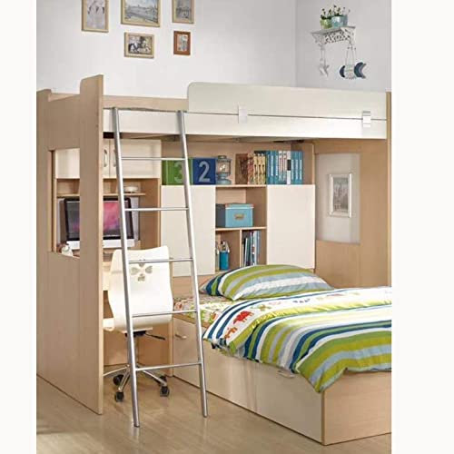 Metall-Etagenbettleiter mit Haken, für Hochbett im Wohnmobilbett, Schlafsaalbett und Hochbett im Studentenwohnheim, leicht zu bewegende Leiter, bis zu 250 Pfund Kapazität (Größe: 1,55 m/61 Z