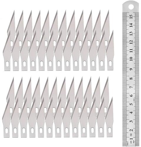 Confezione da 50 Lame, Lame Taglierino per Coltelli per Taglierino di Precisione, Lame di Ricambio per Taglierino, Lame di Ricambio, No.11 Lame di Ricambio per Bisturi Modellismo Taglierino