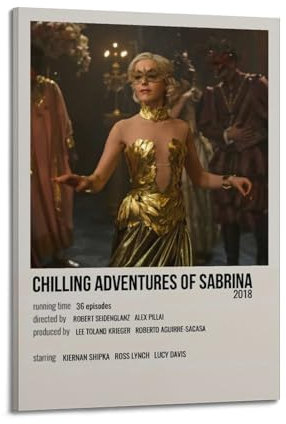 larn Filmposter Chilling Adventures of Sabrina TV-Serie, Raumdekoration, ästhetisches Poster, künstlerisches Poster für Schlafzimmer, Wohnzimmer, Wände, 30 x 45 cm, Rahmenstil