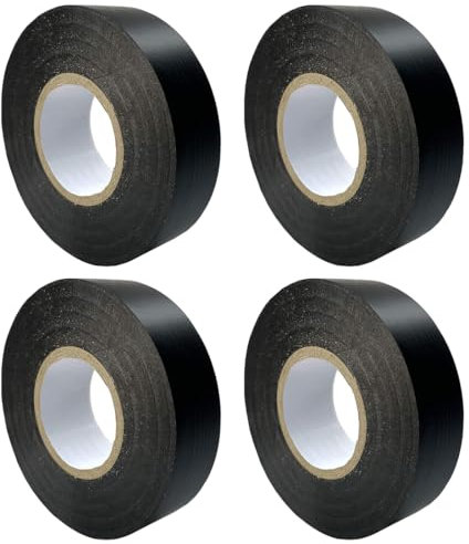 VYIBPDY 4 Stück Premium Panzertape Schwarz Gewebeband Gaffa Tape Reparaturband hohe Klebekraft Klebeband mit Naturkautschuk-Kleber
