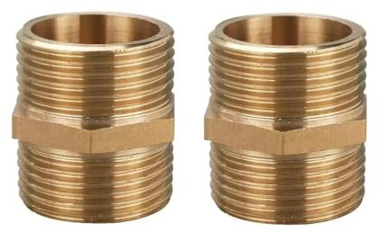 MiJunHD Lot de 2 connecteurs droits en laiton | Filetage mâle BSP G1≈ 32 mm | Adaptateur de plomberie réducteur de filetage de tuyau pour conversion de connexion de tuyau