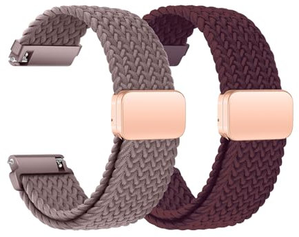 KUBFDL Nylon Uhrenarmband 20mm 22mm Elastisch Armband mit Magnetisch Verschluss für Damen Herren Schnellverschluss Smartwatches Ersatzarmband Verstellbares Atmungsaktive Sport Uhrenarmbänder