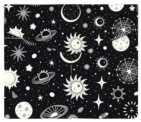 NICENEEDED Schwarze Buchhülle Buchcover Für Buchliebhaber Buchschutz Für Taschenbücher Stern Mond Buch Aufbewahrungstasche Buch Schutzhülle