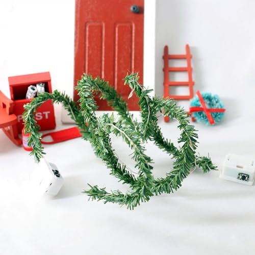 IWTBNOA Puppenhaus Mini LED Lichterkette, 2 Stück Wichtel Lichterkette Miniatur LED, Bunte Weihnachten Beleuchtet, Wichtelhaus Weihnachtsdeko, Miniatur Puppenhaus Zubehör für Wichteltür(Bunte+Warme)