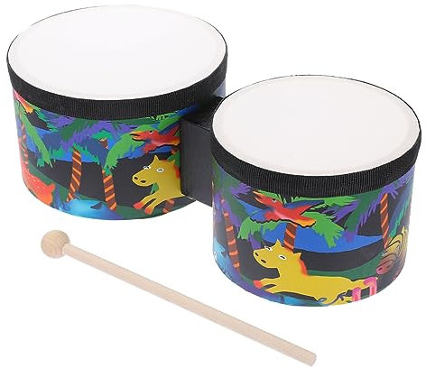 VICASKY 1 Satz Kinder Trommeln Schlaginstrument Musikinstrumente Für Kinder Percussion-zubehör Bongotrommeln Rhythmus-Sticks Bongos Trommeln Für Kleinkinder Trommelspielzeug Holz