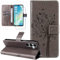 Dcjlbo Hülle für Samsung Galaxy A16 4G/5G Handyhülle mit Schutzfolie Kartenfach Motiv Muster Hülle Leder Klappbar Klapphülle Cover Flip Case Handytasche Schutzhülle für Samsung A16 4G/5G-Grau