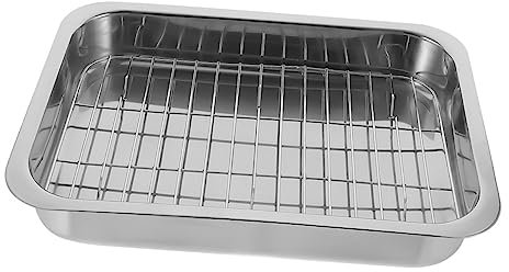 MOTHNUR Bandejas Para Hornear Con Rejilla Bandeja Para Horno De Cocina Resistente y Fácil De Limpiar